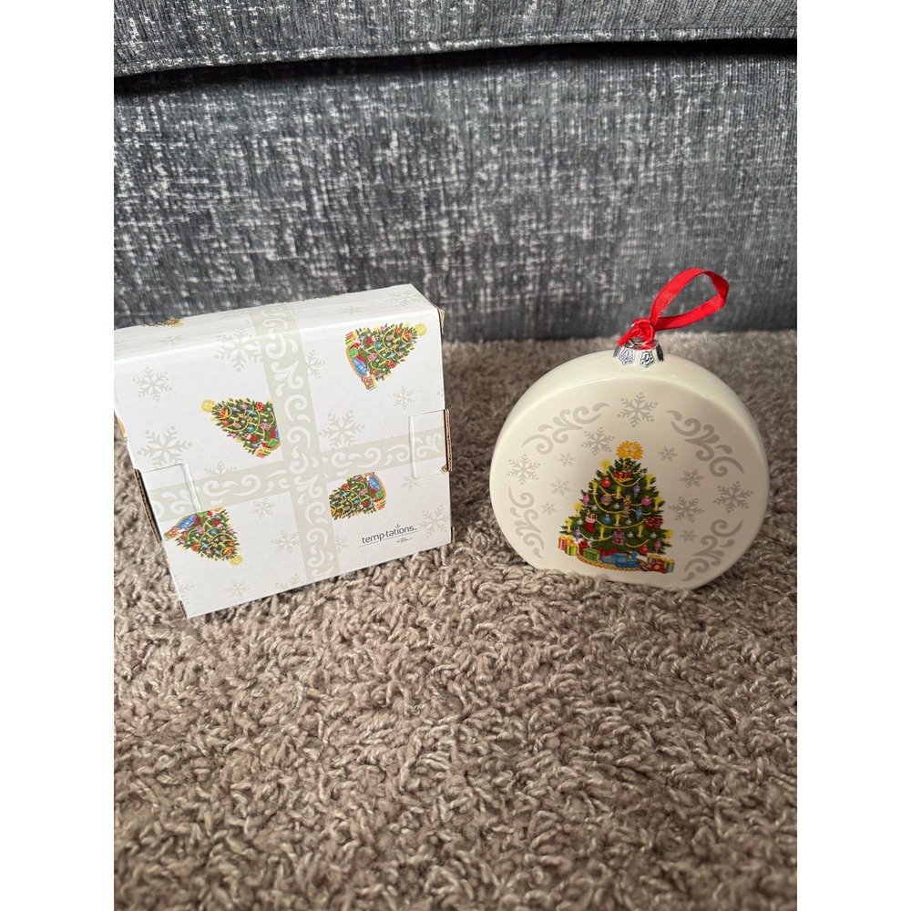 Temp-tations Ceramic Christmas Tree Ornament Recipe on Back New in Box